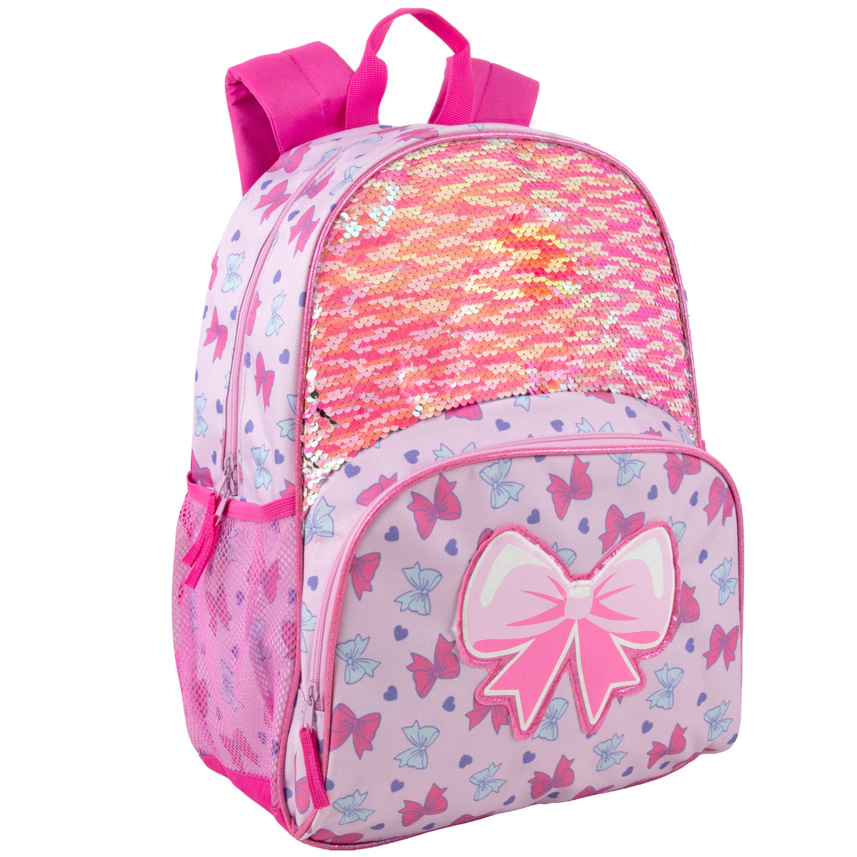 17-Inch Bulk Children's Pink Bow Theme Backpack