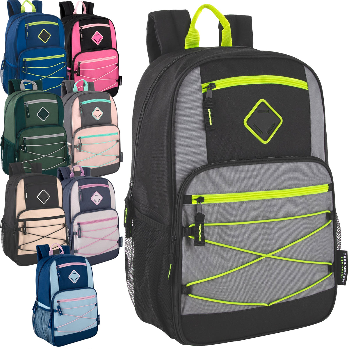19-Inch Bulk Dome Bungee Backpack with Laptop Section - 8 Color Assortment