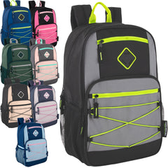 19-Inch Bulk Dome Bungee Backpack with Laptop Section - 8 Color Assortment