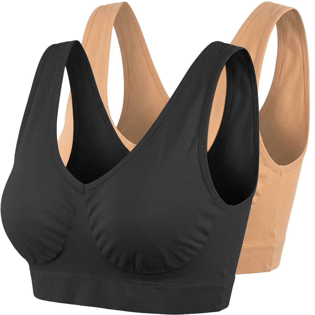 Women's Padded Wireless Pullover Bra - 2 Color Assortment