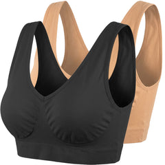 Women's Padded Wireless Pullover Bra - 2 Color Assortment