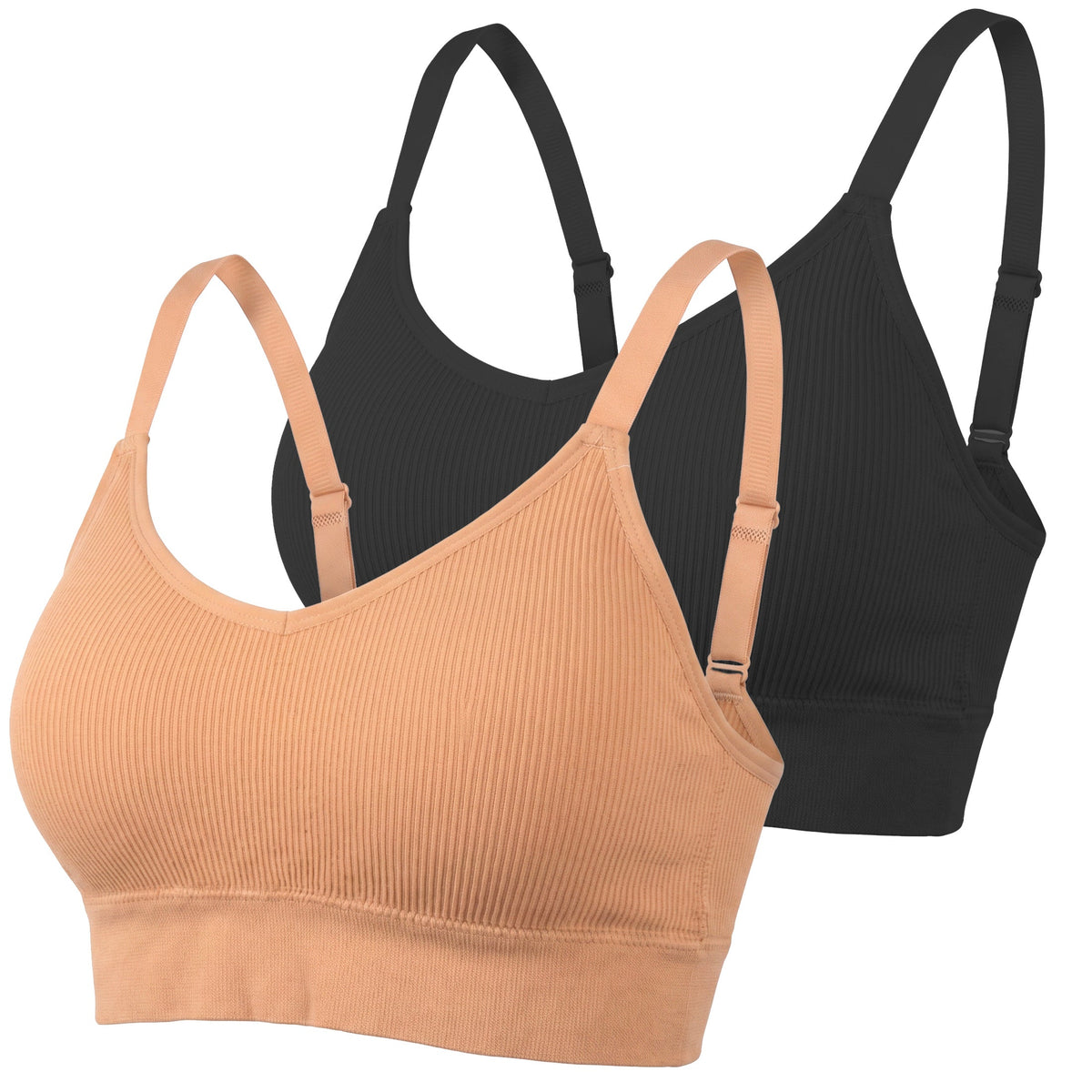 Women's Padded Wireless Pullover Bra with Adjustable Straps - 2 Color Assortment