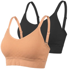 Women's Padded Wireless Pullover Bra with Adjustable Straps - 2 Color Assortment