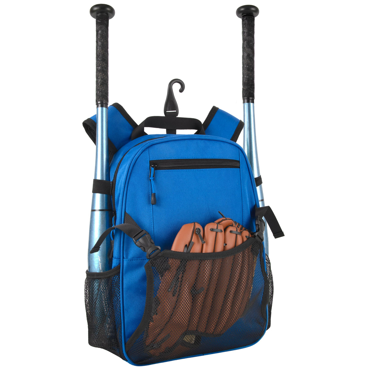 Youth Baseball & Softball Backpack with Bat + Glove Pockets - Blue
