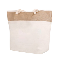 Jute & Canvas Tote Bag w/ Rope (Deliver In 4-6 weeks)