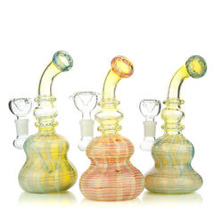 7" Silver Fume Fancy Bong 14mm Male Bowl Included Approx 235 Grams