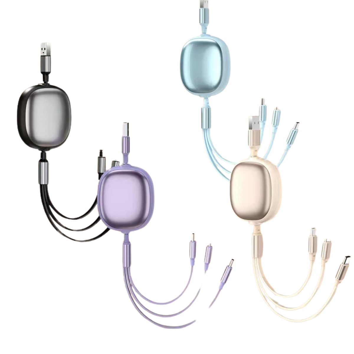 Macaron 3-in-1 Retractable Charging Cable (Deliver in 4-6 weeks)