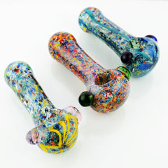4.5" Colorful Frit Art Glass Hand Pipe