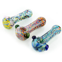 4.5" Colorful Frit Art Glass Hand Pipe
