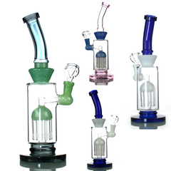 10" Water Pipe with 10 Arm Tree Chamber and 14mm Male Bowl