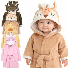 Baby Essentials Themed Velour Hooded Bathrobe