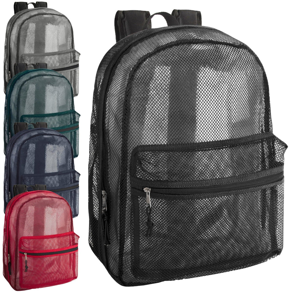 17-Inch Bulk Premium Mesh Backpack - 5 Colors