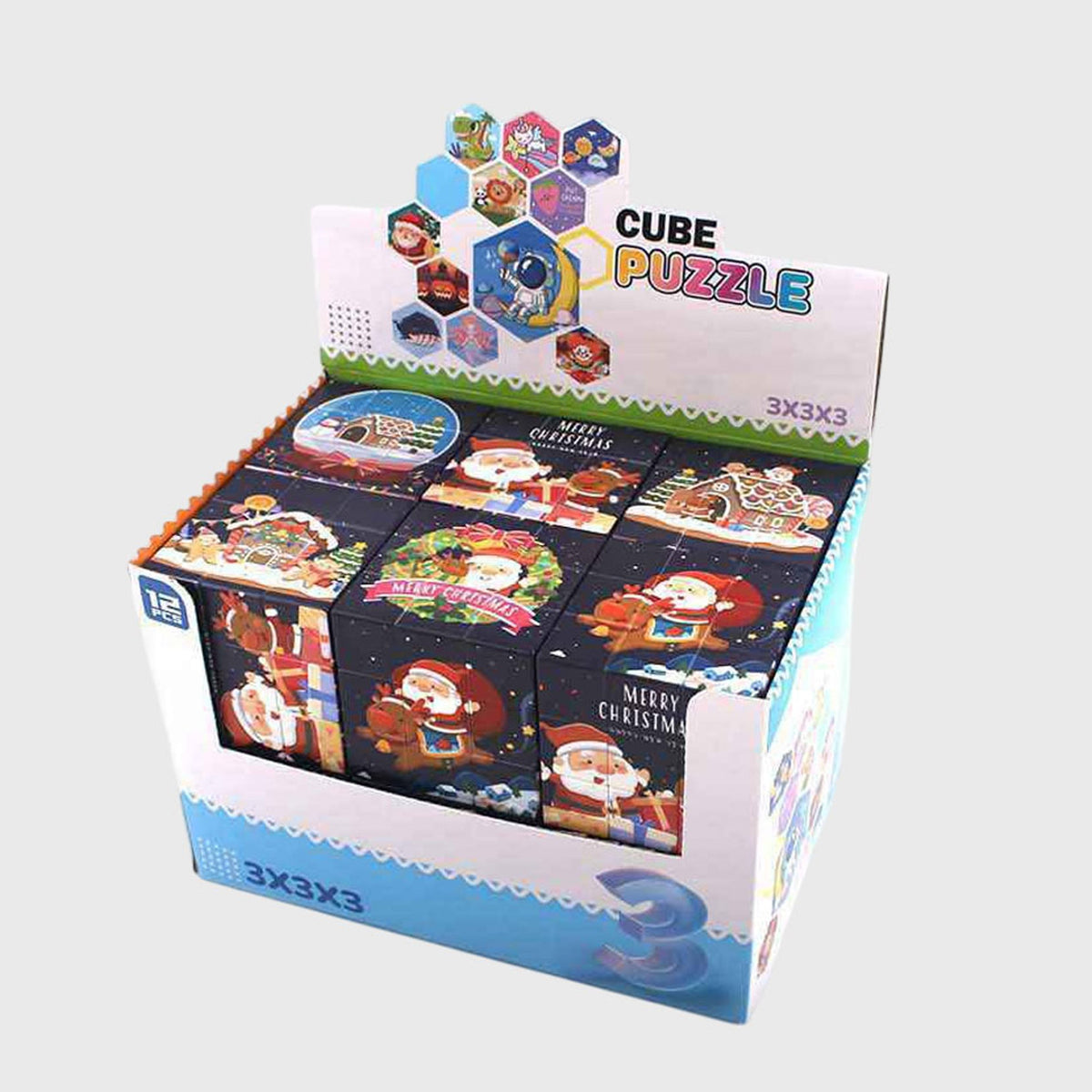Christmas Themed Cube Puzzle Kids Toys In Bulk - Assorted