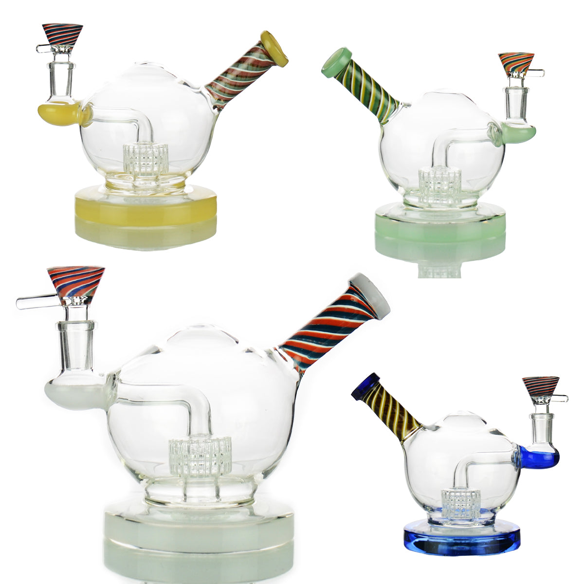 6.5" Water Pipe Sphere Glass Bong with 14mm Male Bowl