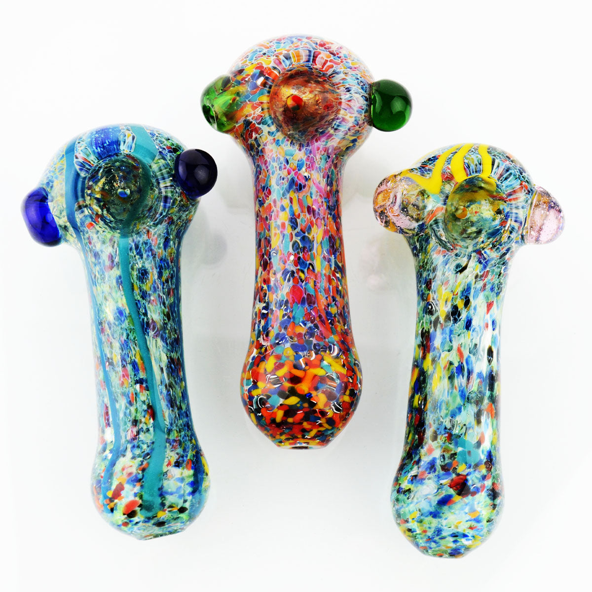 4.5" Colorful Frit Art Glass Hand Pipe