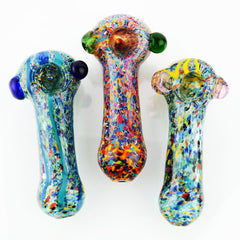 4.5" Colorful Frit Art Glass Hand Pipe