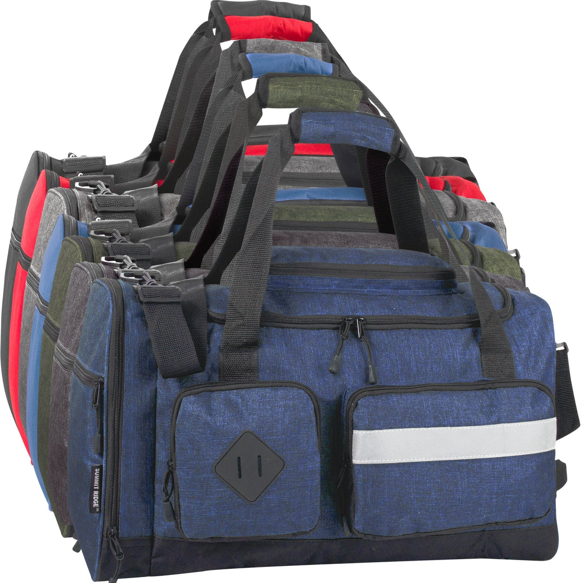 20-Inch Reflective Strip Multi-Pocket Bulk Duffle Bag