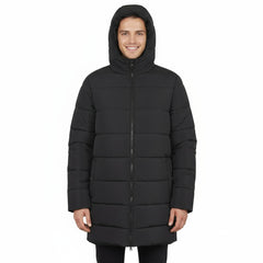 Men's Winter Hooded Puffer Coat - Dark Colors