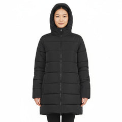 Women's Winter Hooded Puffer Coat - Black