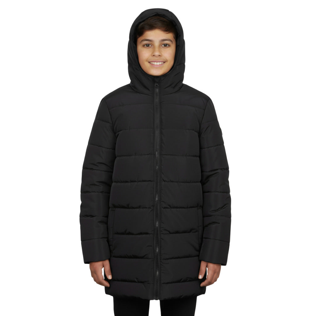 Youth Winter Hooded Puffer Coat - Black