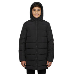 Youth Winter Hooded Puffer Coat - Black
