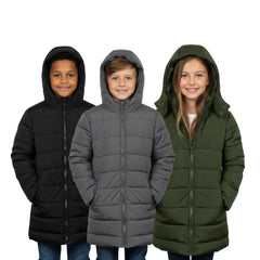 Youth Winter Hooded Puffer Coat - 3 Colors