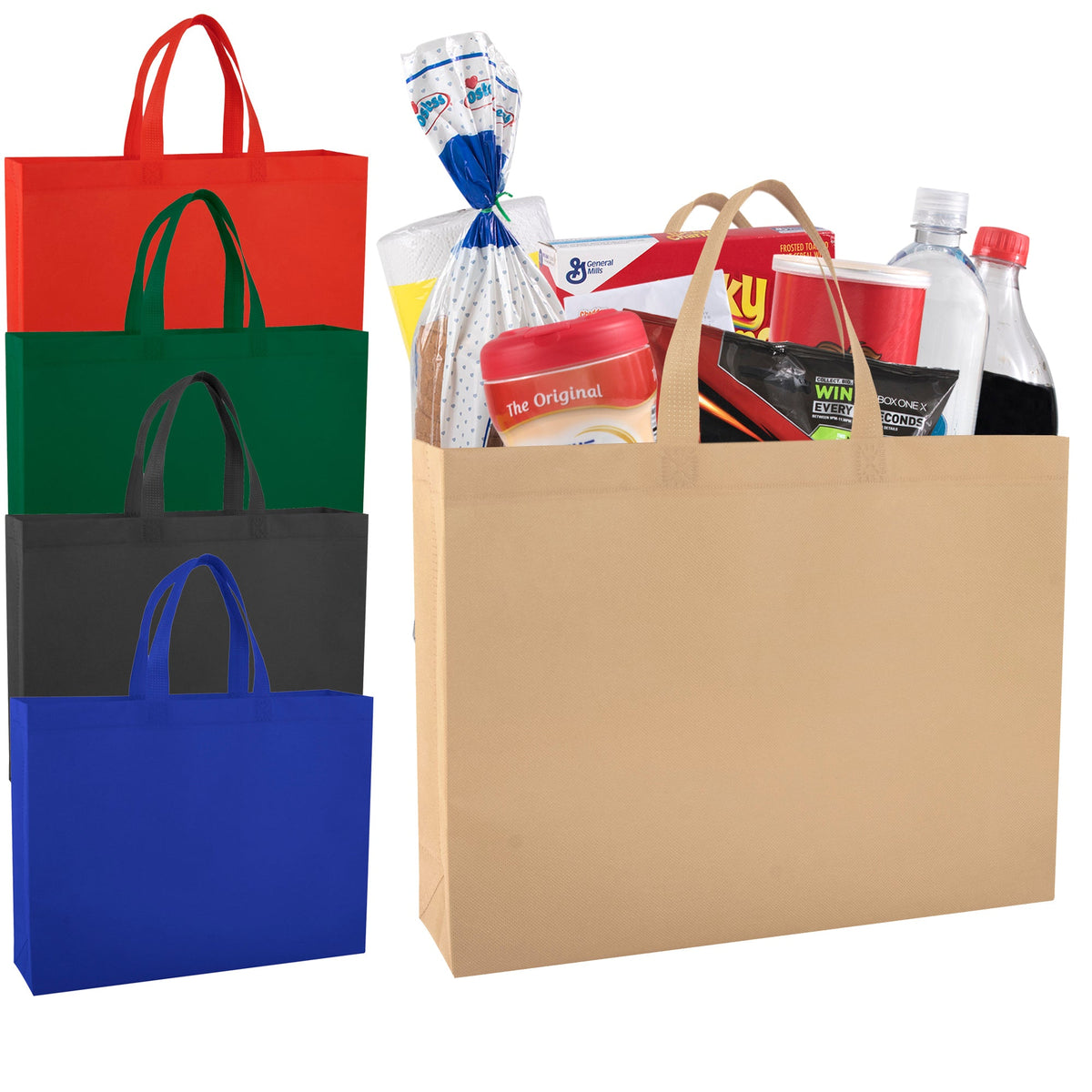 16-Inch Reusable Non-Woven Shopping Tote Bag