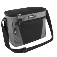 Fridge Pak 12-Can Cooler Bag With Front Zippered Pocket - Grey