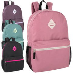 19-Inch Bulk Lash Tab Backpack w Side Mesh Pockets - Girls Colors
