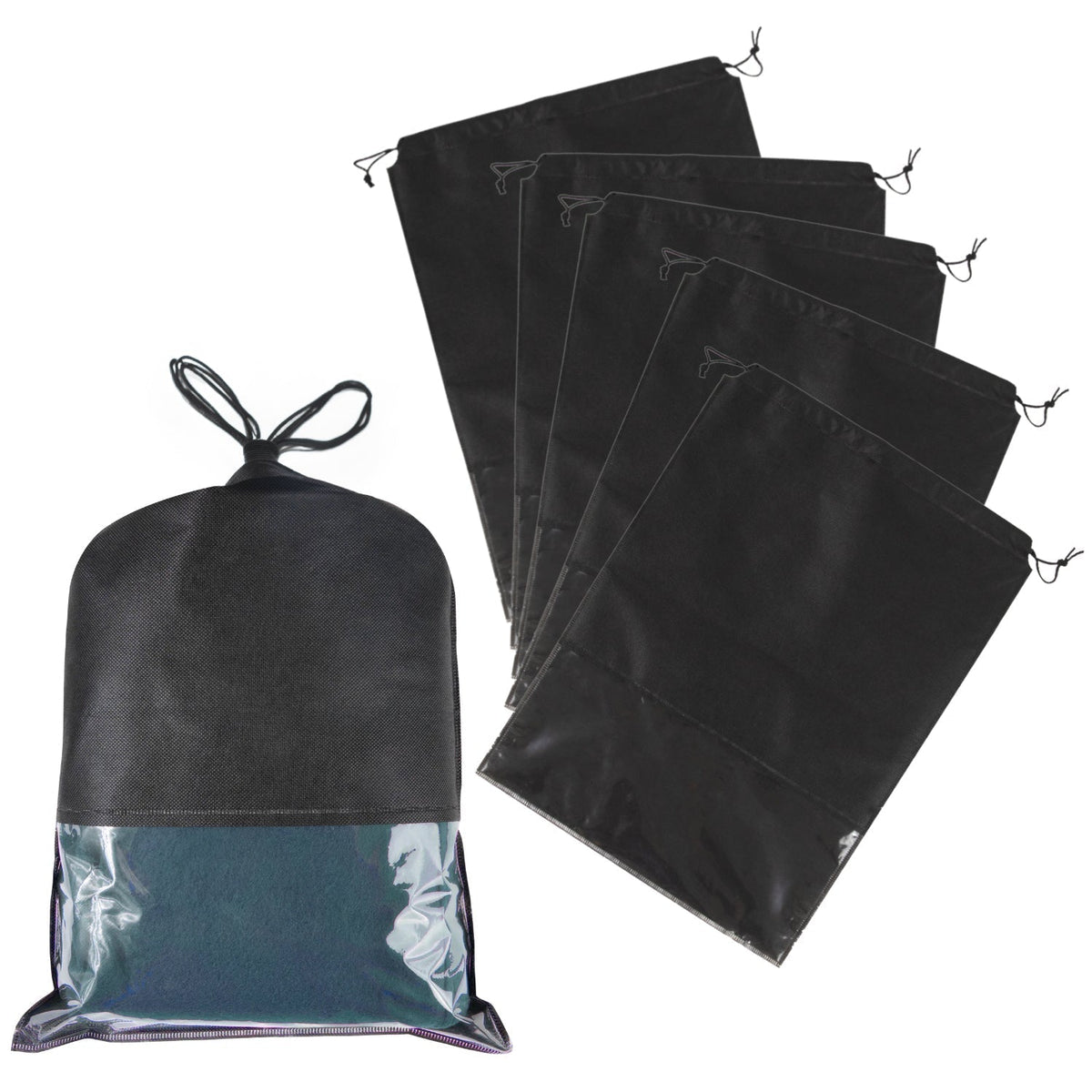 Cinch Travel Laundry Shoe Bag with Clear Window