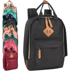 12-Inch Bulk Squared Mini Backpack with Twin Handle - 8 Colors
