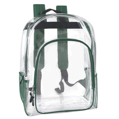 17-Inch Bulk Deluxe Clear Backpack with Side Pockets