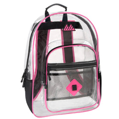 18-Inch Bulk Summit Ridge Clear Backpack - Girls Colors