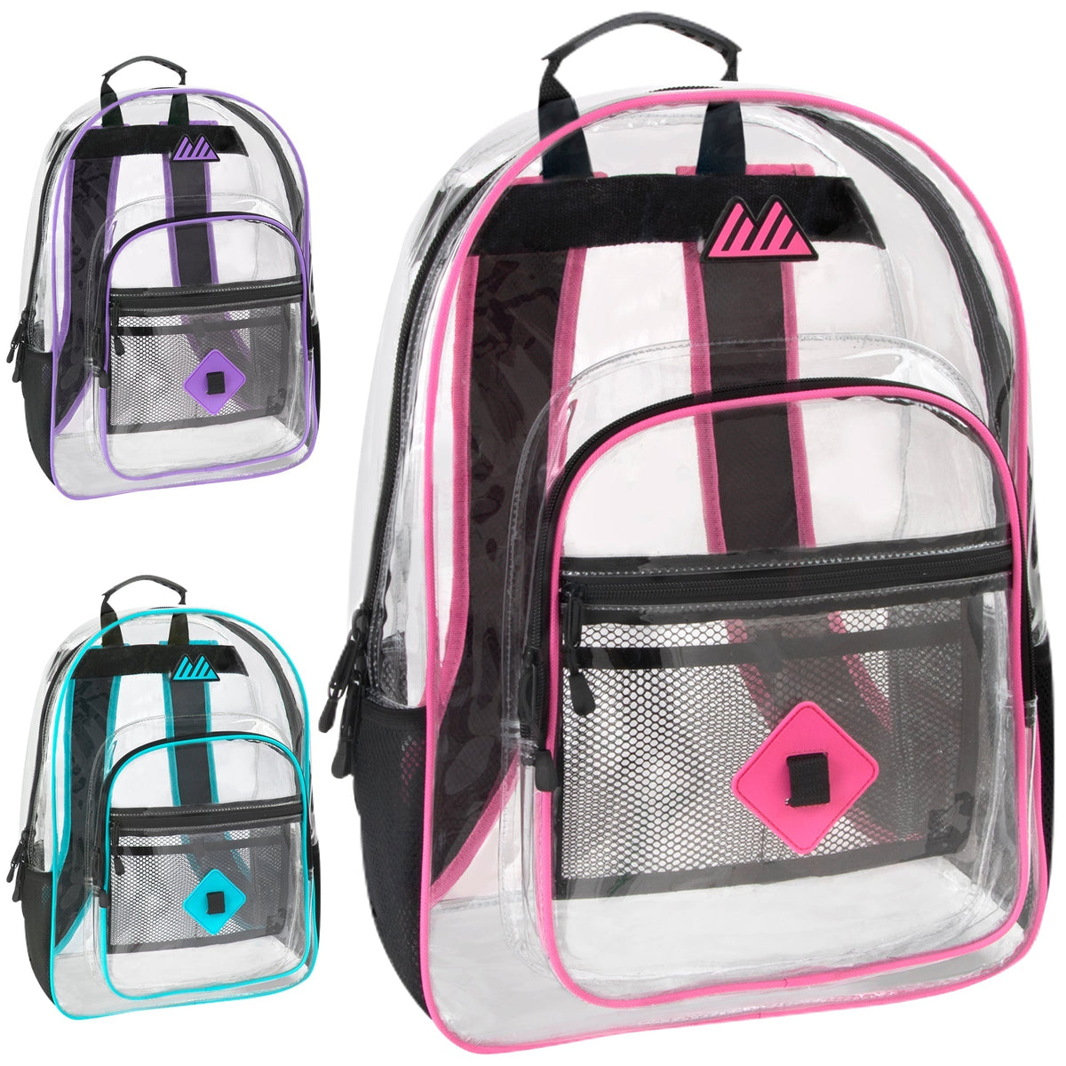18-Inch Bulk Summit Ridge Clear Backpack - Girls Colors