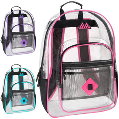 18-Inch Bulk Summit Ridge Clear Backpack - Girls Colors