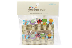Insects Theme Wooden Clip with Twine