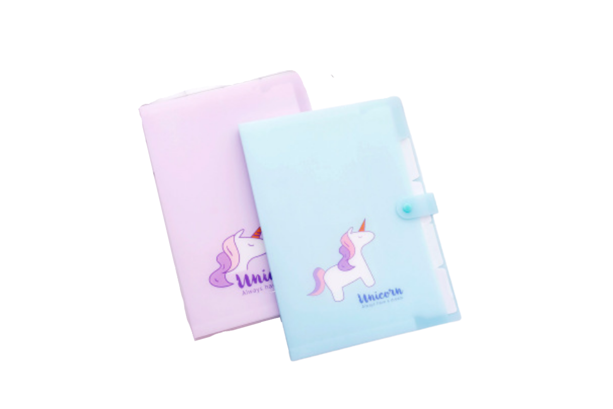 Unicorn Design File Case with Button