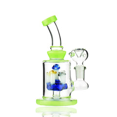 6" Slime Color Water Pipe with Mushroom Shower and 14mm Male Bowl
