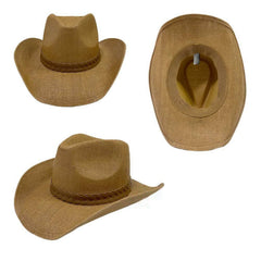 Brown Men's Cowboy Straw Hat