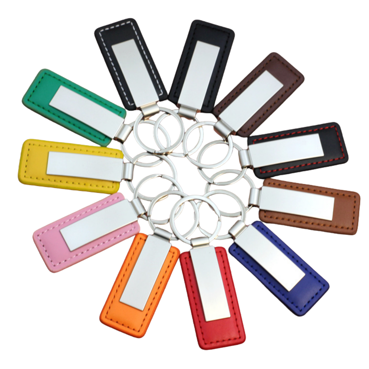 Rectangular Clip Leather Keychain (Deliver in 4-6 weeks)