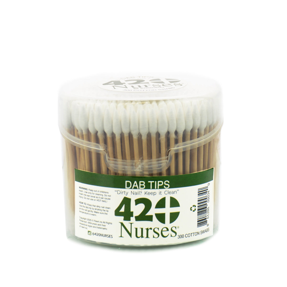 420 Nurses Dab Tips 300ct Cotton Swabs