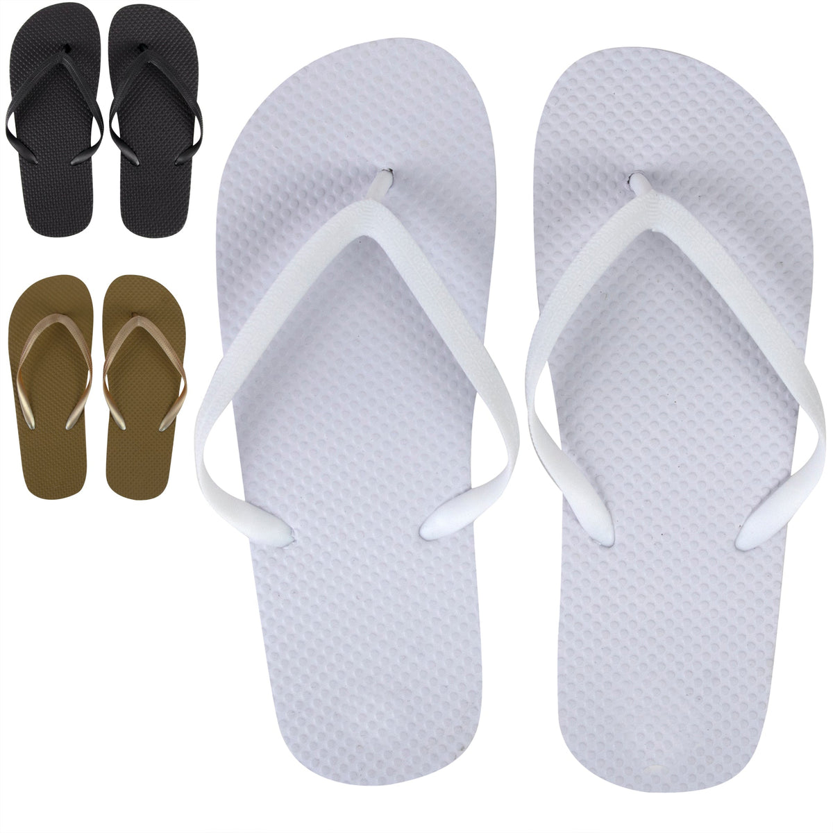 Women's Bulk Flip Flops - 3 Color Assortment (Shades May Vary)