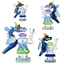 7" Dragon Water Pipe Hand Made Glass Art with 14mm Male Bowl
