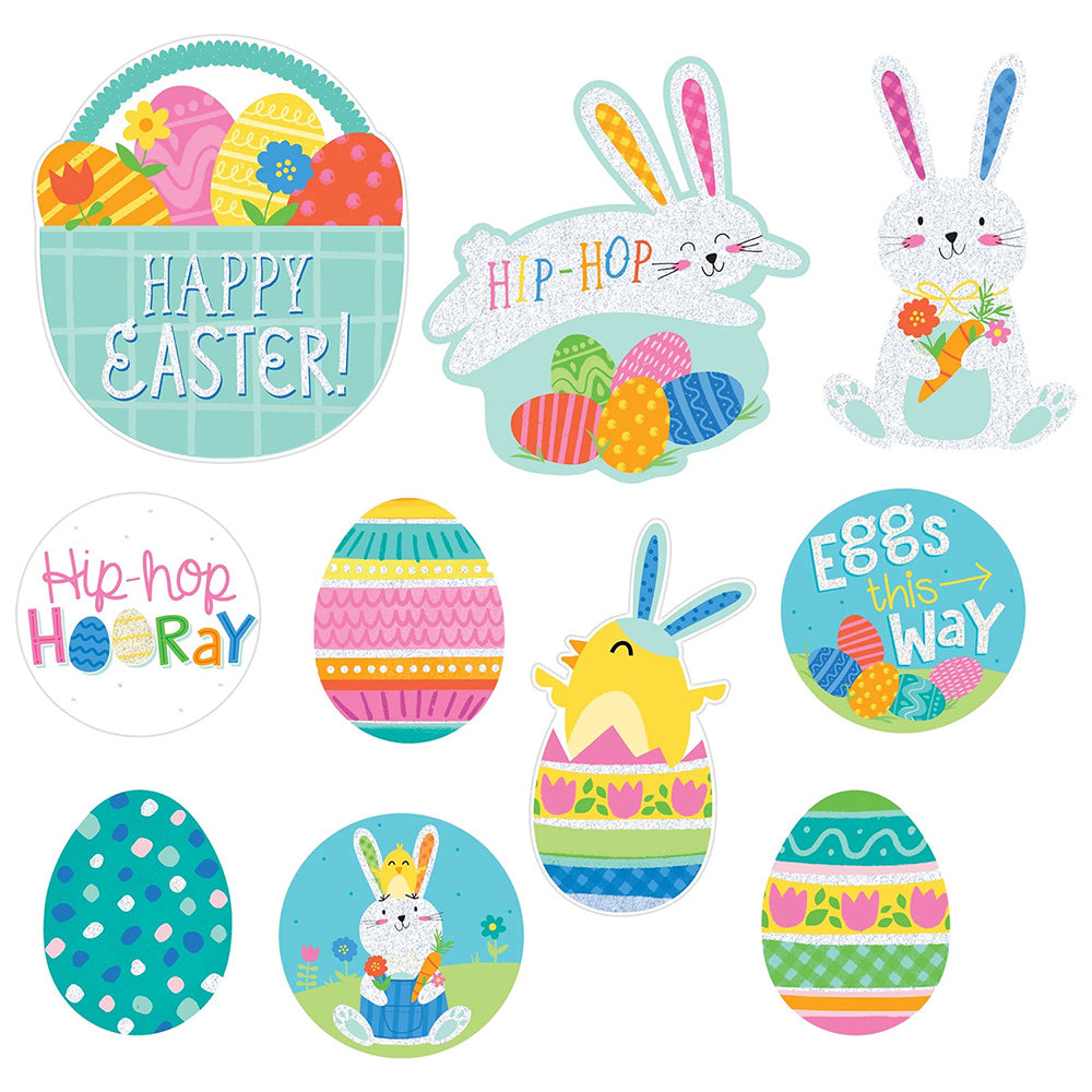 Easter Mini Glitter Cutout Assortment 4" - 7" (10 PACK)