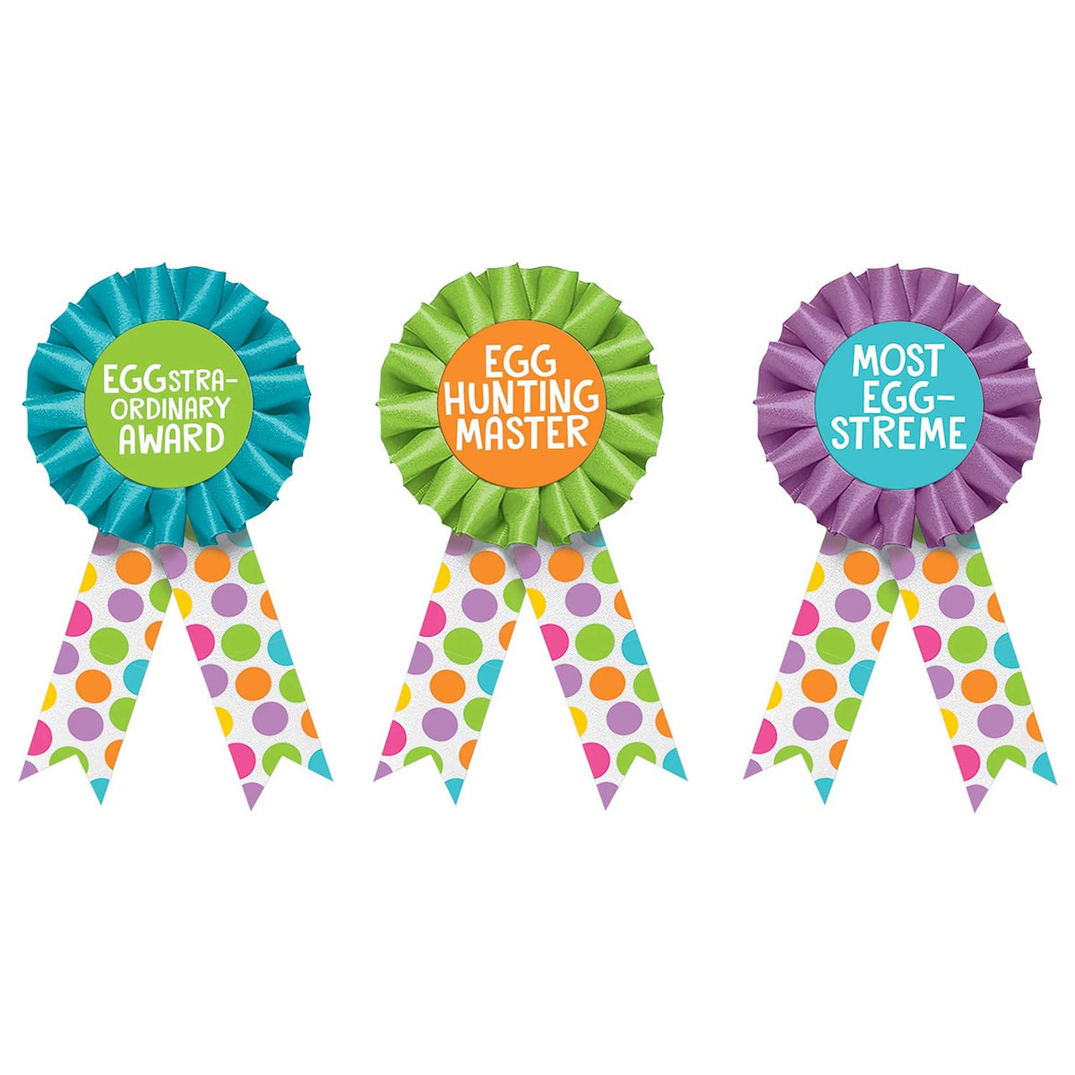 Egg Hunt Award Ribbon Assortment 6" (3 PACK)