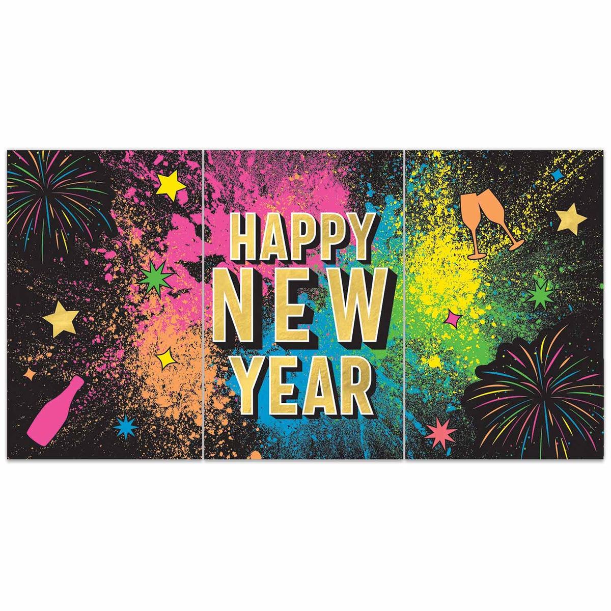 Countdown Glow Happy New Year Banner 33.5" x 65" (EACH)