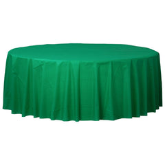 Plastic Table Cover - Round Green 84" (EACH)