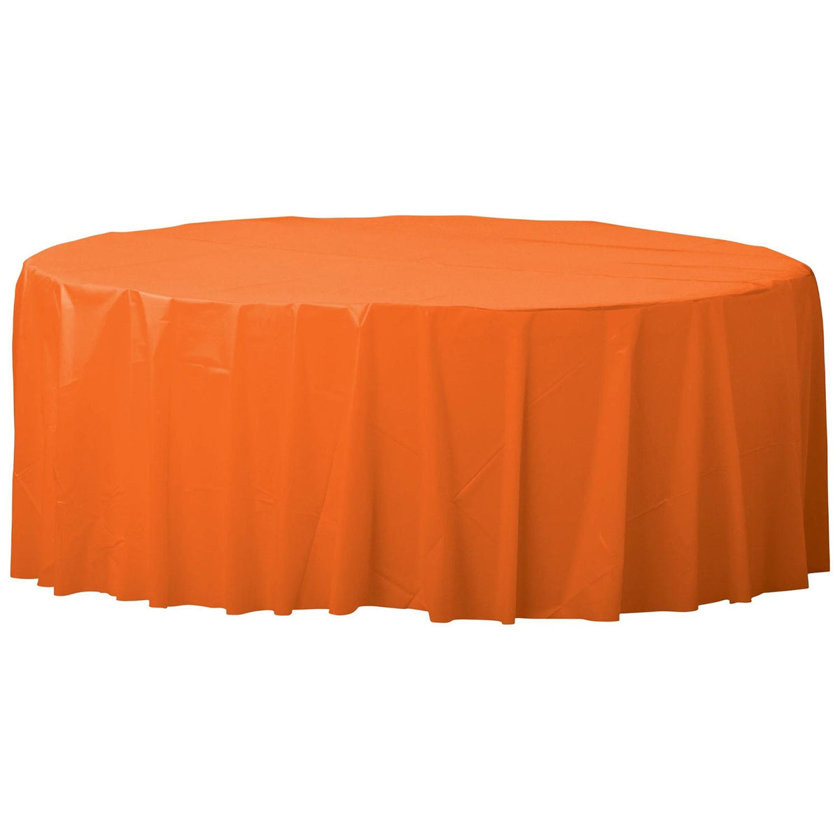 Plastic Table Cover - Round Orange 84" (EACH)