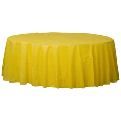 Plastic Table Cover - Round Yellow 84" (EACH)