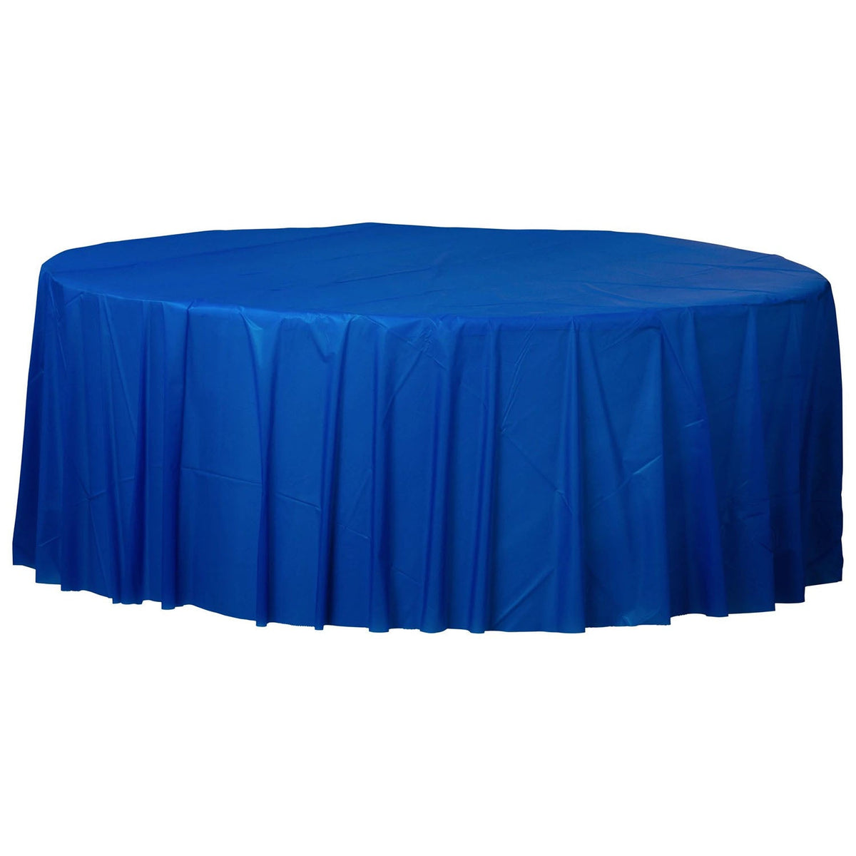Plastic Table Cover - Round Blue 84" (EACH)